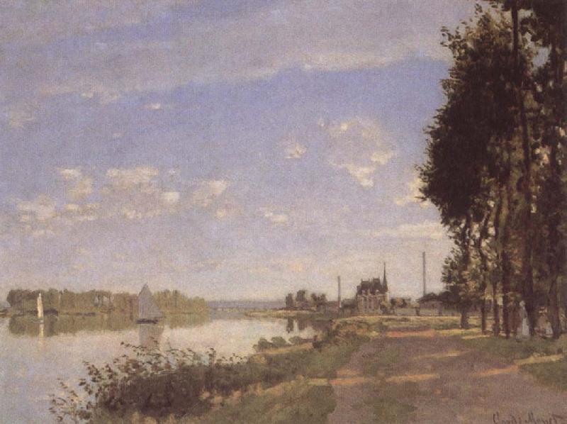 Claude Monet Riverside path at Argenteuil oil painting picture